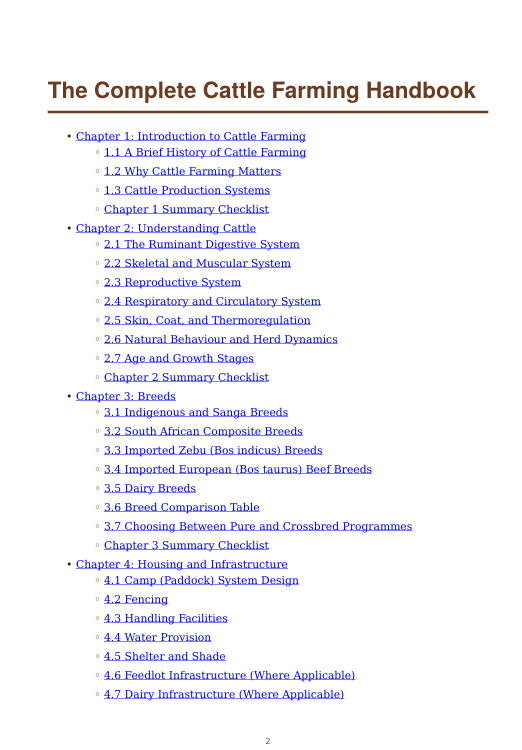 Detailed Cattle Handbook