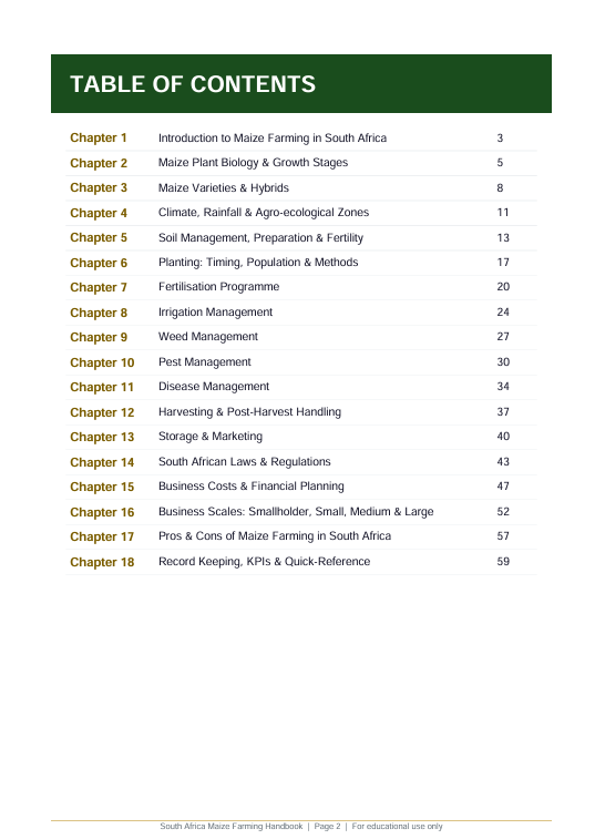 Detailed Maize Farming Handbook