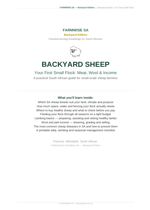 Sheep Farming | Backyard Edition Handbook