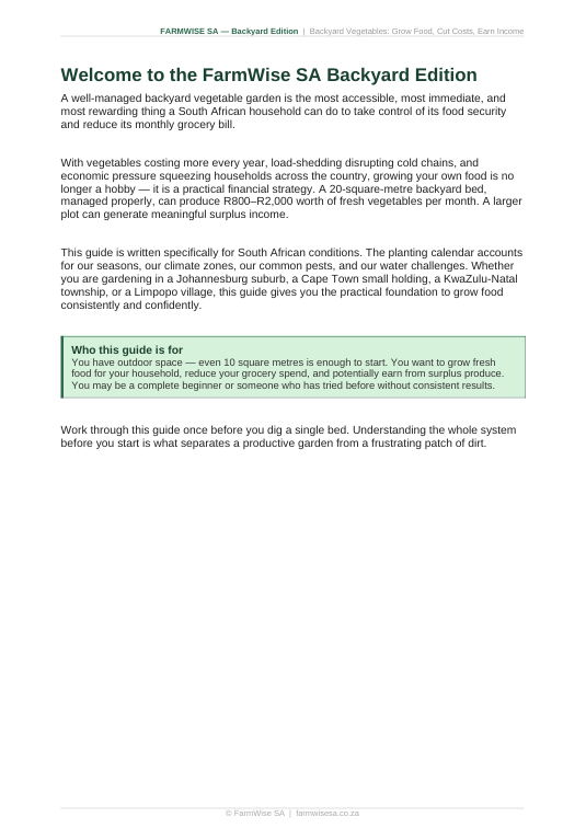 Vegetable Farming | Backyard Edition Handbook