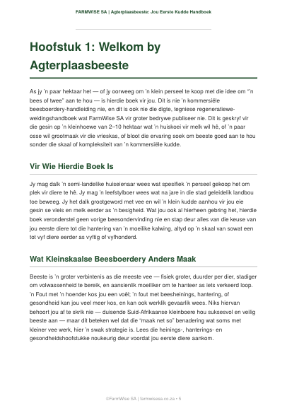 Agterplaas Beeste Handboek — Jou Eerste Kudde