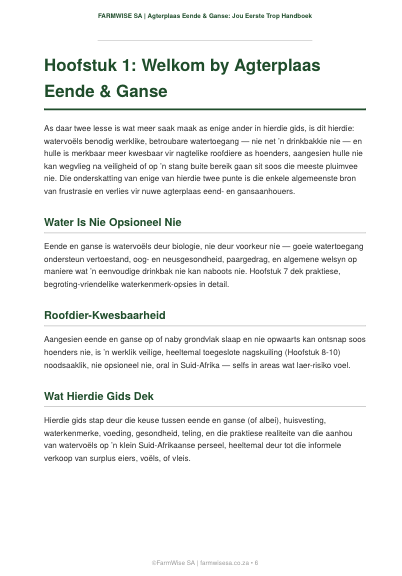 Agterplaas Eende & Ganse Handboek — Jou Eerste Trop