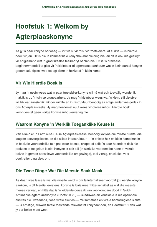 Agterplaas Konyne Handboek — Jou Eerste Trop